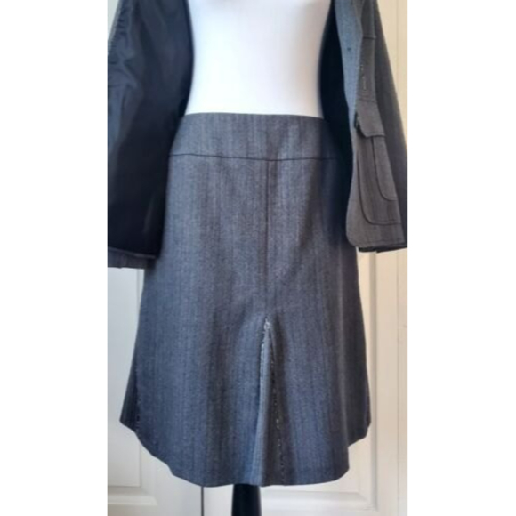 NWT HARVE BENARD  Women 2PC Gray Wool Skirt Suit  10P Skirt 12P Blazer Jacket - Picture 6 of 10